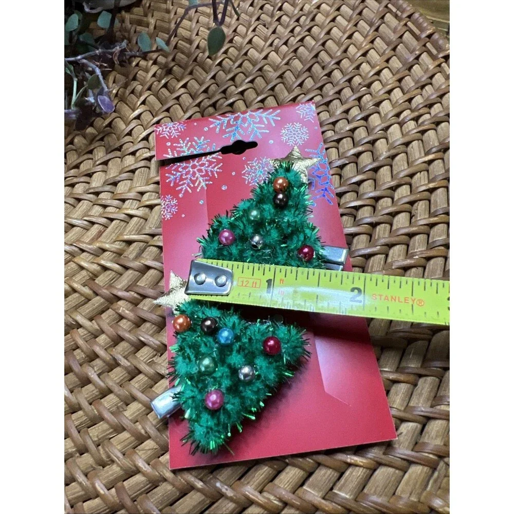 Christmas Tree Hair Clips-2 , Retro , Festive , Child, Party , Holiday
